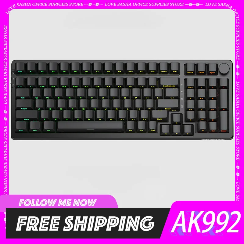 

Ajazz Ak992 Wireless Mechanical Keyboard Side Printed 2.4g Three-Mode Keyboard Custom Rgb Hot Swap Keyboard For Pc Win/Mac/Ios