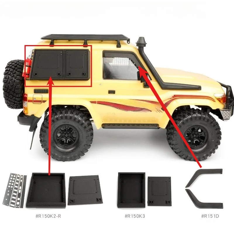 RC Crawler Upgrade Parts Side Window Rain Guard Storage Box For 1/10 RGT LC71 Offroad Custom Size Expansion Accessory