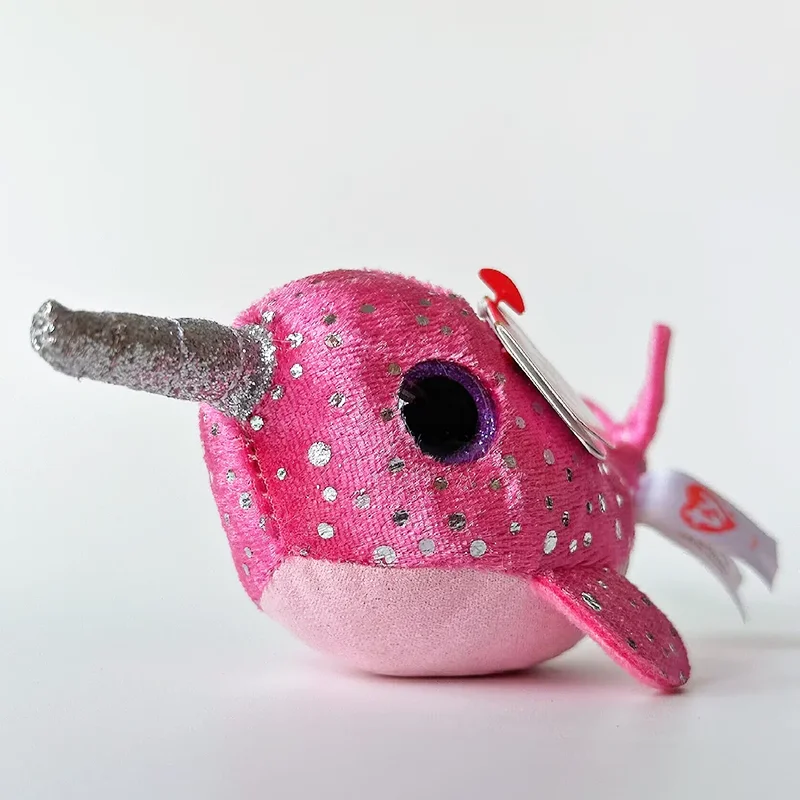 10CM Teeny Ty Big Eyes Beanie Plush Stuffed Animal Toy Cute Doll Pink Narwhal Nelly Children Christmas Birthday Kids Gifts