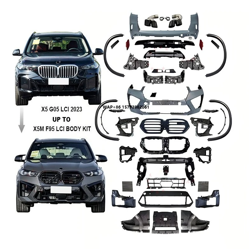 

For Bm X5 G05 Lci Body Kit 2023year Upgradet to X5m F95 Lci Bumper Grille Over Fenders Rear Diffuser Lip Exhaust Muffler Tips