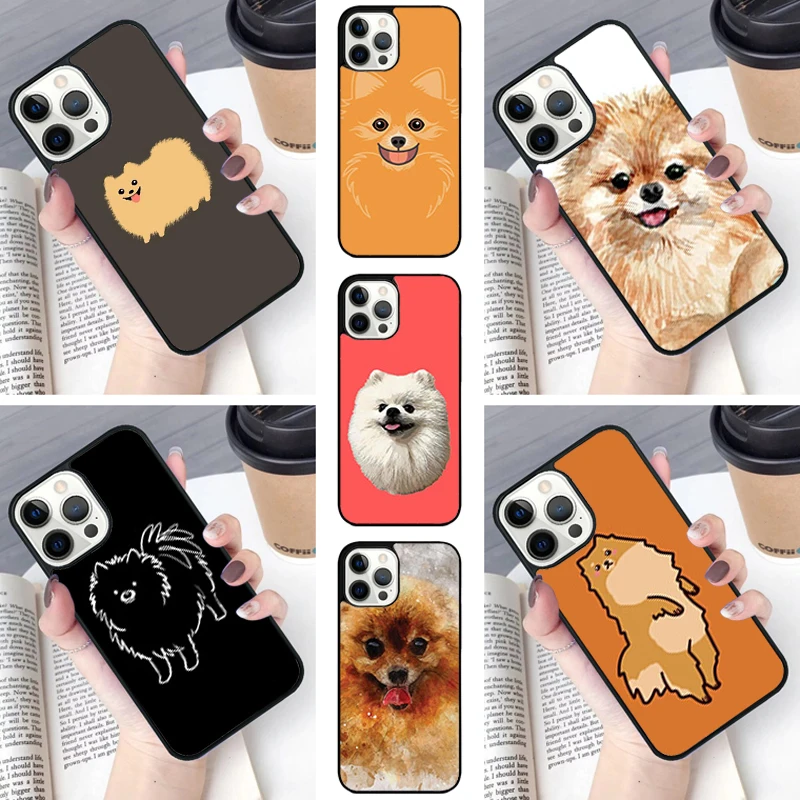 Pomeranian Watercolor Dog Phone Case cover For iPhone SE2020 15 16 14 13 12 11 Pro Max Coque For Apple 8 PLUS 7 fundas