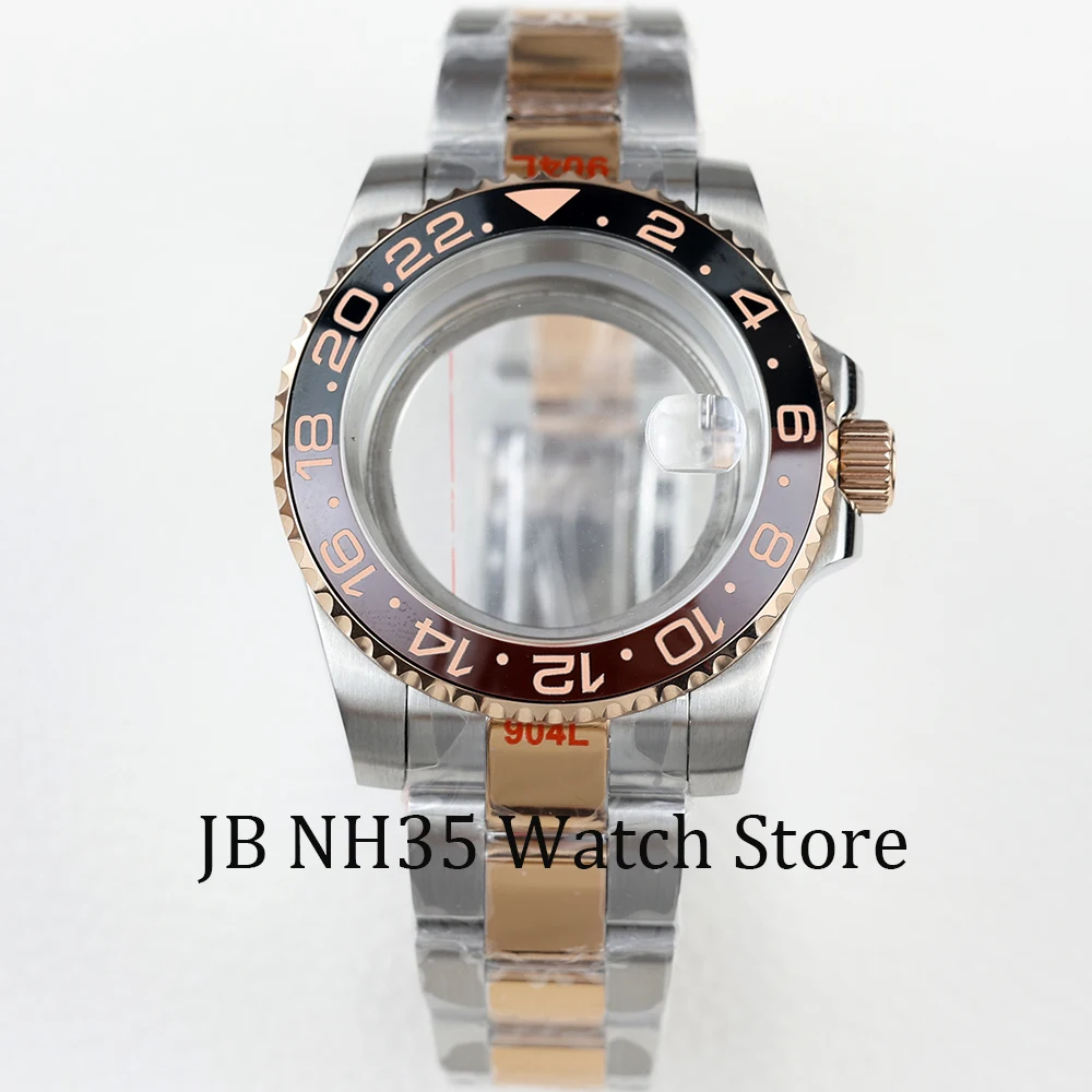 

40mm NH35 watch case Sapphire Glass stainless steel polish oyster / jubilee strap For NH35 NH36 Movement 28.5mm Dial Submarine