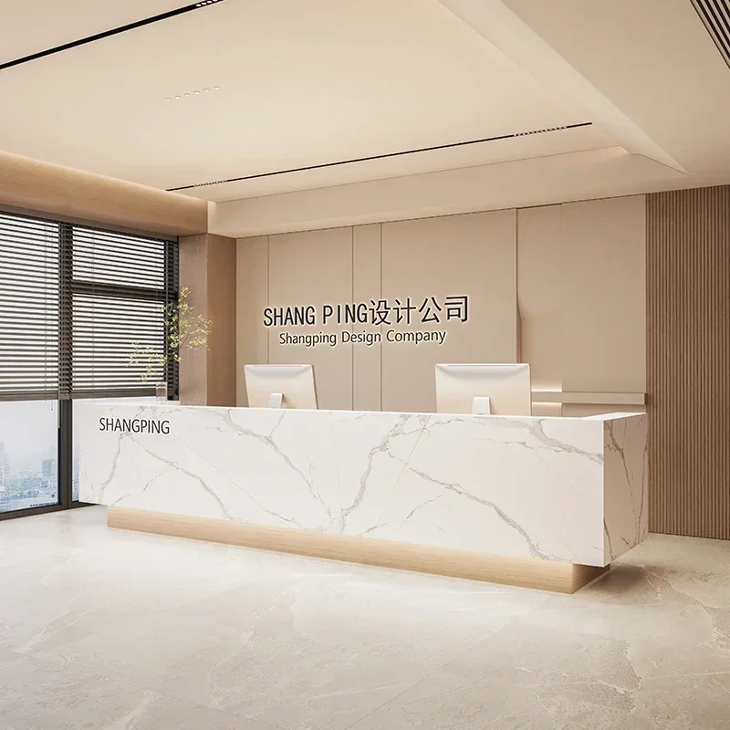 European Stores Barber Shop Counter Reception Table Reseption Desk Beauty Institute Design Mostrador De Tienda Salon Furniture