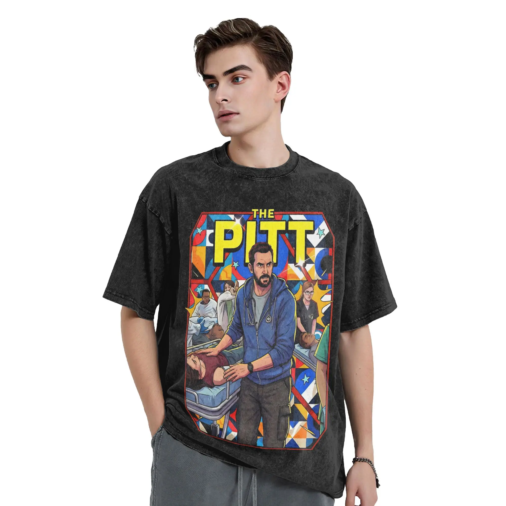 TV Series The Pitt  T Shirts Washed Cotton High Street T-Shirts  Vintage for Men Women Tops Streetwear Summer Tee Shirt