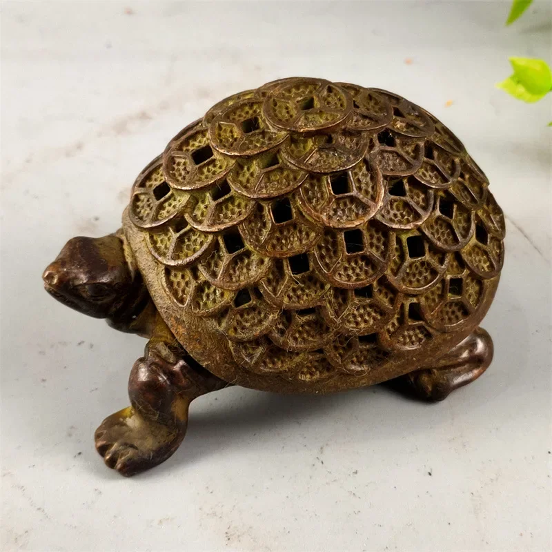 

Antique handicraft money turtle incense burner creative hollow out aromatherapy stove