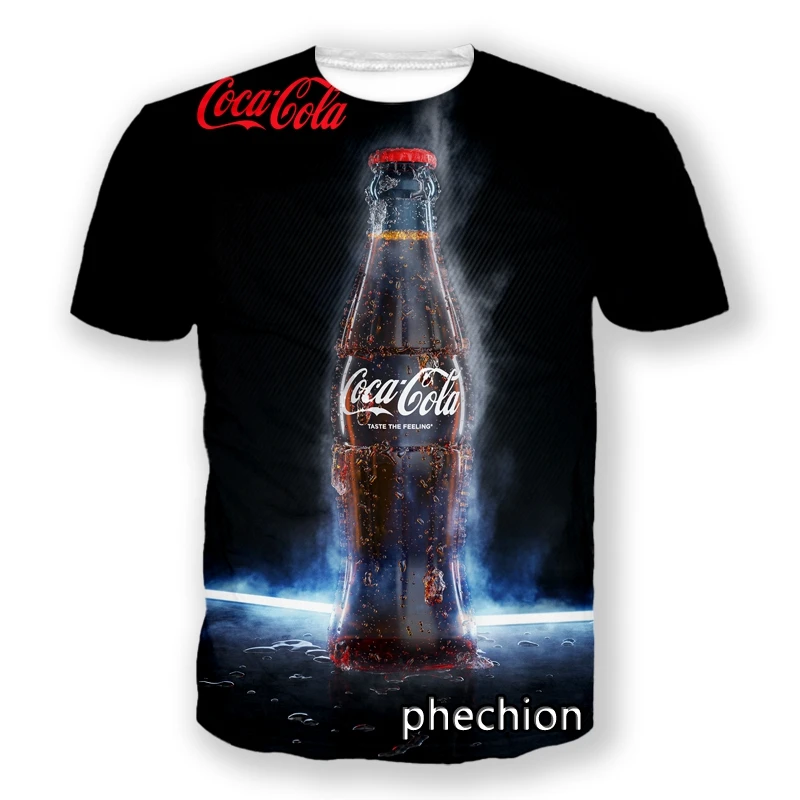 phechion New Fashion Men/Women Coke 3D Printed Short Sleeve T-Shirt Casual T Shirt Sport Hip Hop Summer Clothing Tops A83