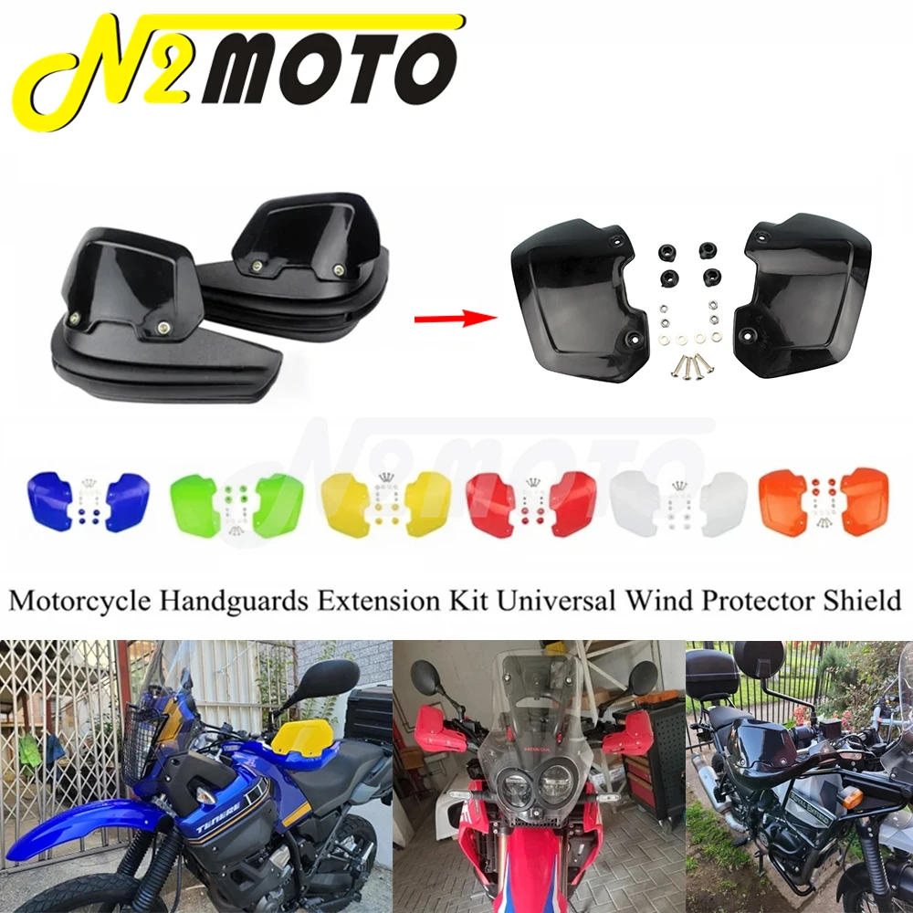 Universal Motorcycle Rising Shield Hand Guards ABS Plastic Handguard Extensions Windshield For Pit Dirt Bike Harley BMW Suzuki
