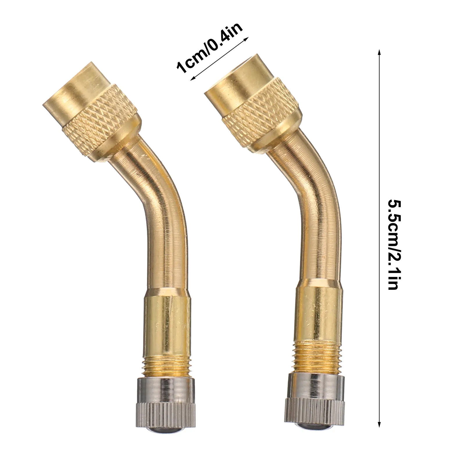 2Pcs 135 Degree Metal Stem Extension Rod Universal Valve Adapter for Car Motorcycle Tyres Increases Life of Original