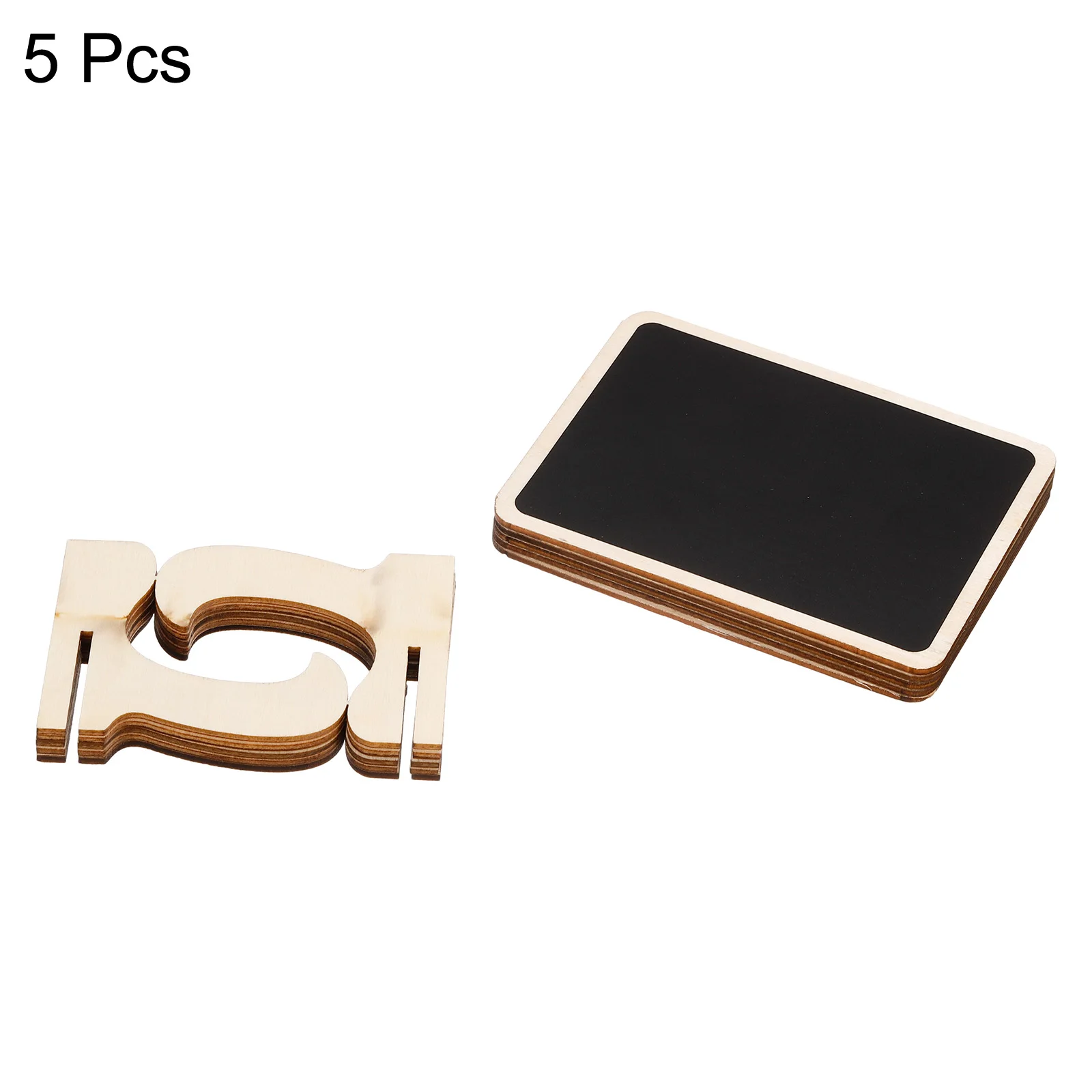 5Pcs Mini Chalkboard Signs Small Blackboard Labels with Stand Wooden Square Board Message Signs for Food Buffets Wedding Party