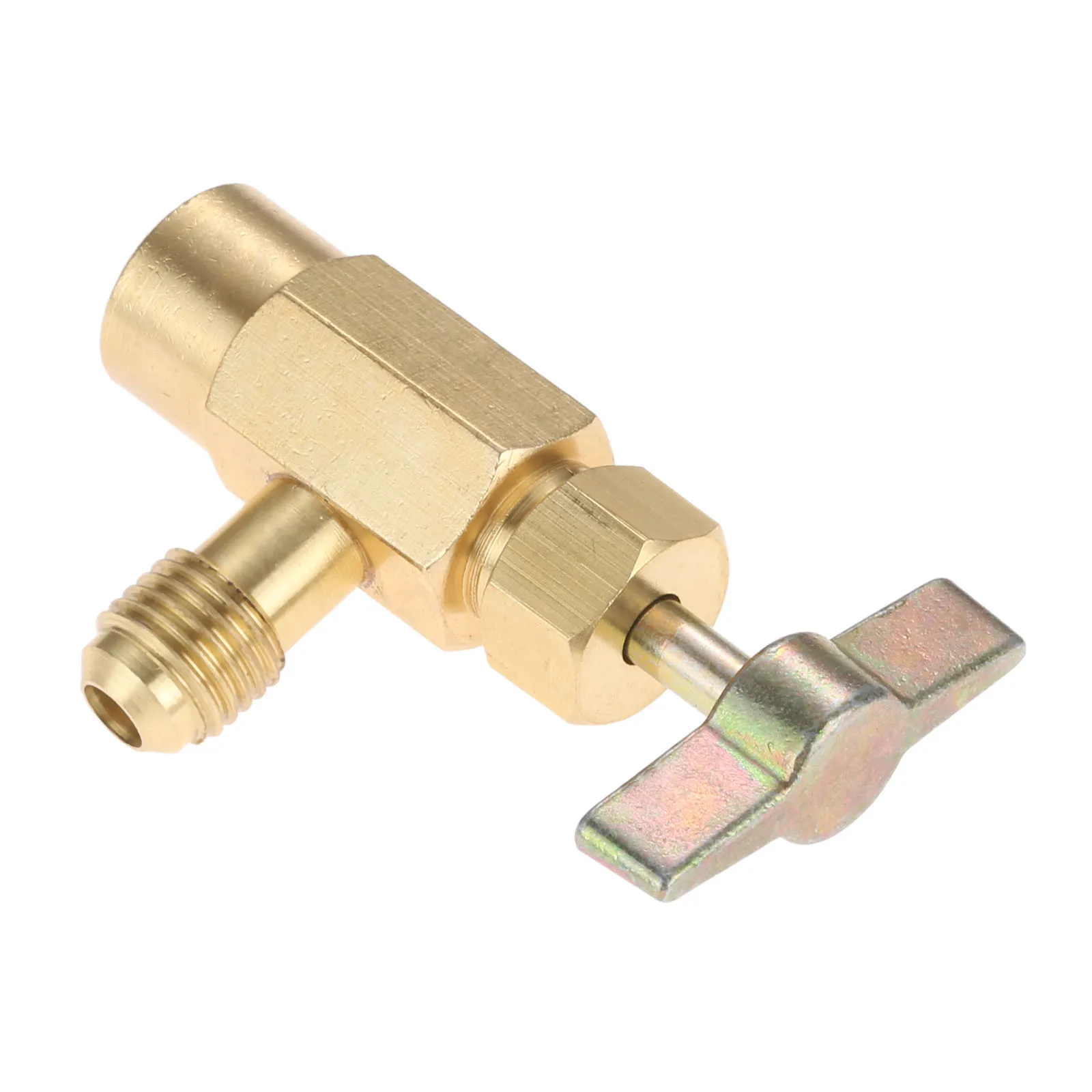 Brass R-1234YF AC Refrigerant Self-Sealing Can Bottle Tap Opener Valve Tool 1/4\