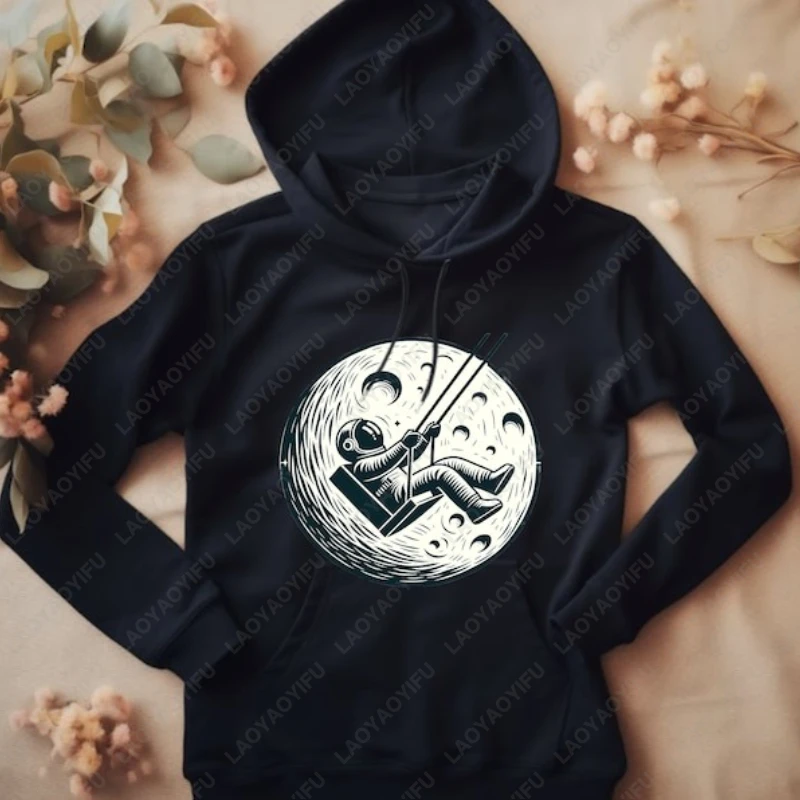 Astronaut Space Moon Retro Comfortable Hoody Classics Fashion Aesthetic All Match Sweatshirt Hipster Men Women Commuter Pullover