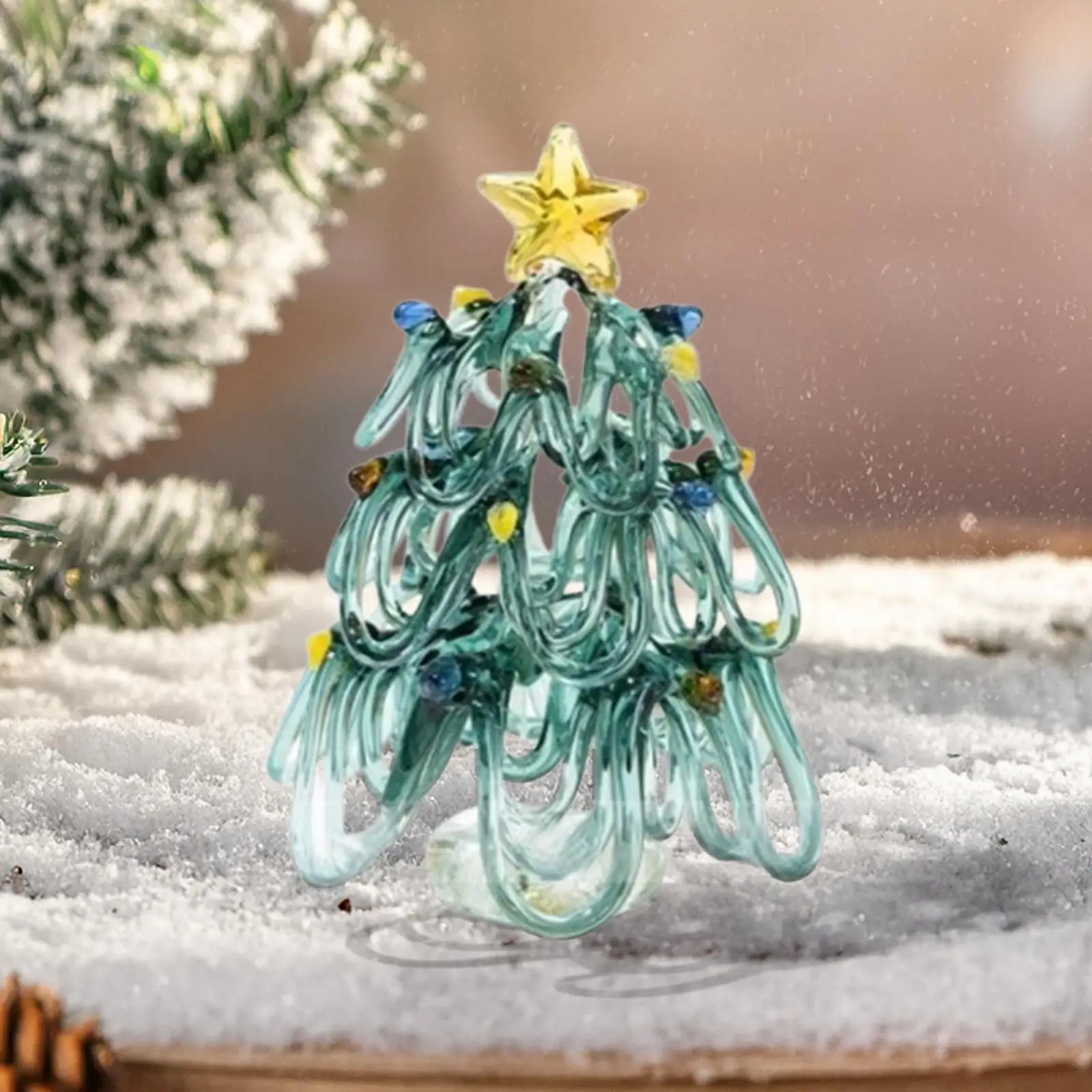 Christmas Tree Figurine Gift Xmas Tree Decor for Shelf Fireplace Living Room