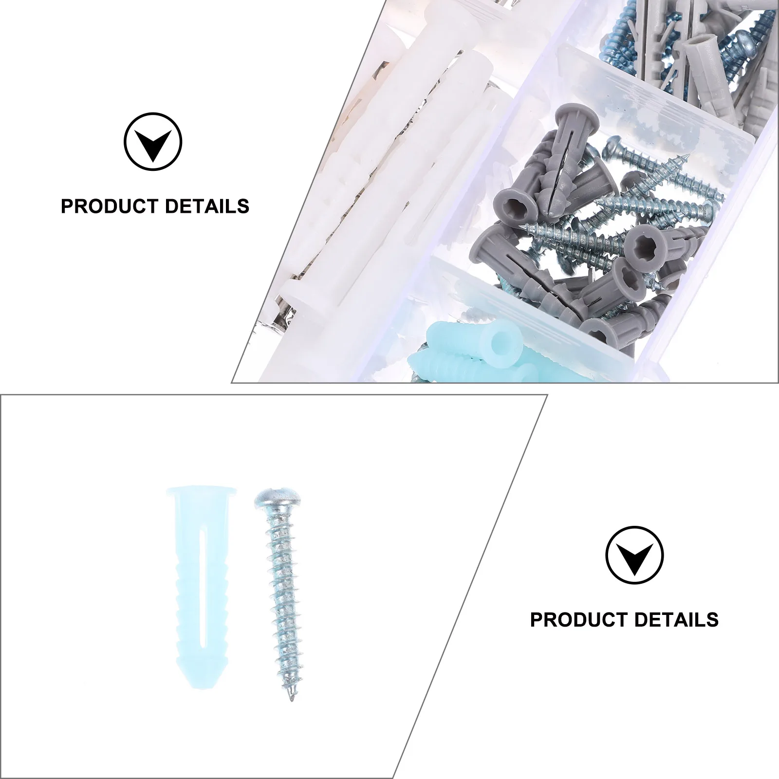 

1Set Wall Anchor Drywall Anchor and Screw Kit Heavy Duty Dry Wall Mount Anchors for Picture Frame Towel Rail Curtain Rail