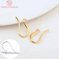 (2114)12PCS 12MM 24K Gold Color Brass Earrings Hook High Quality DIY Jewelry Making Findings Accessories Wholesales