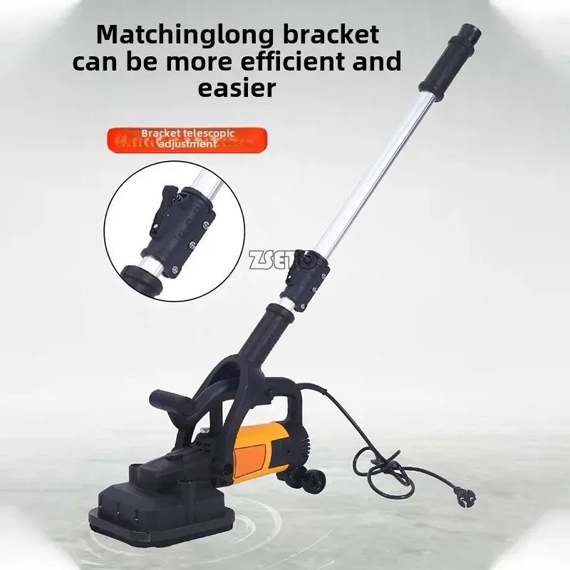 3800W Wall Grinding Machine Handheld Four-wheeled rough Dust-free Plasterer with Extension Rod walls concrete floors Polish tool