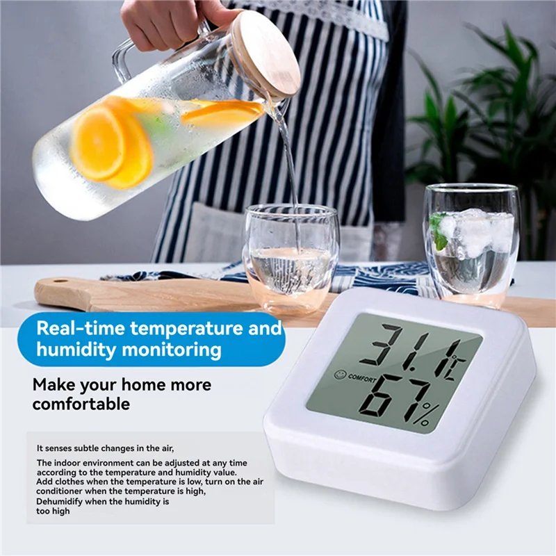 ABKQ-2X 1207 مقياس درجة الحرارة والرطوبة الإلكتروني الصغير ميزان حرارة السيارة مع عرض الوجه المبتسم ميزان الحرارة الداخلي