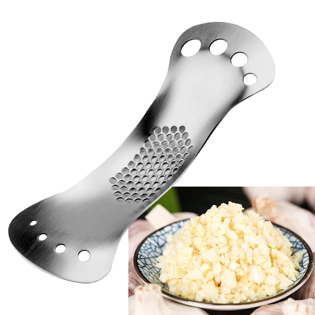 Reliable Stainless Steel Garlic Chopper Slicer Efficient Rocker Mincer and Herb Stripper Silicone Garlic Peeler