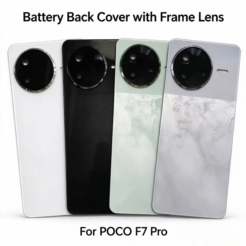 Battery Cover Back Glass Panel Housing For POCO F7 Pro 24117RK2CG Rear Housing Door Case Mobile Lid with Camera Frame Lens