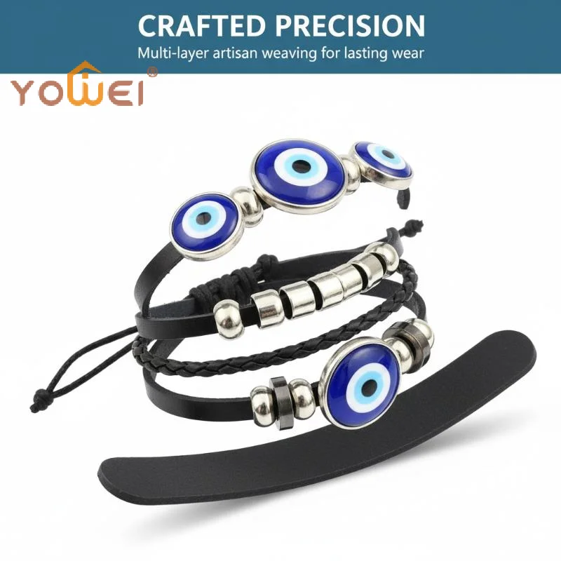 Latest Handmade Woven Leather  Multilayer Bracelet Bangles For Women Men Vintage  Jewelry Gift