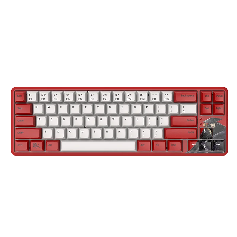 Ajazz K680T Darter 68-key Milk Yellow Axis Sublimation Keycap Bluetooth Wired Dual Mode Rechargeable Mechanical Gaming Keyboard