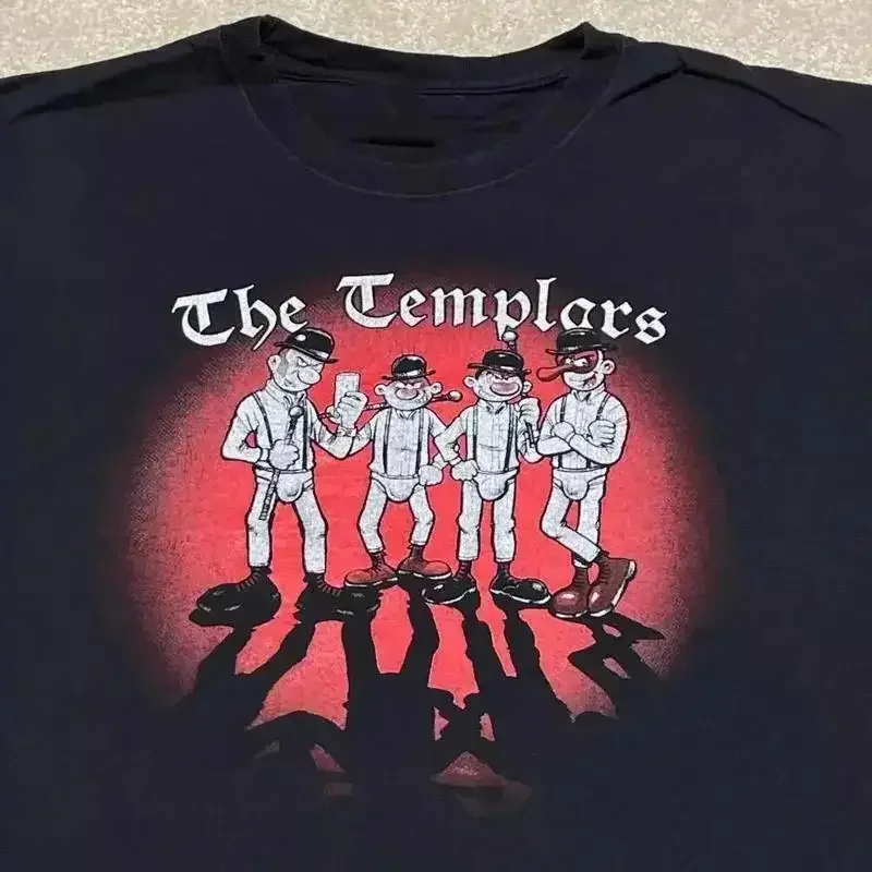 Vtg The Templars Band Cotton Full Size T Shirt Black Am463