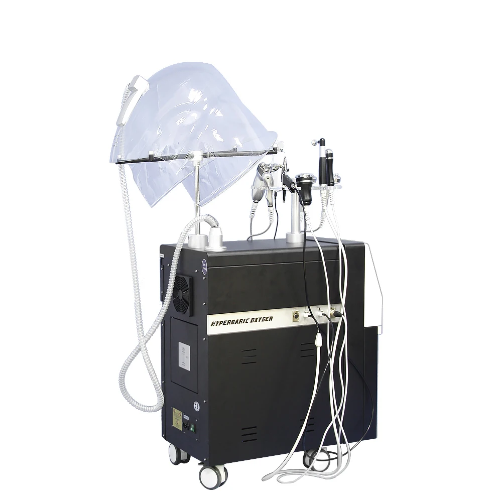 Deep Hydration Face Treatment with Skin Scrubber - Multifunctional Hyperbaric Oxygen Jet Peel Beauty Esthetician Machine.