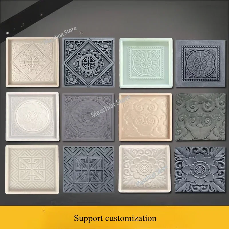 Cement antique floor tile model ancient building villa brick carving Tanglian green brick floor step stone concrete template