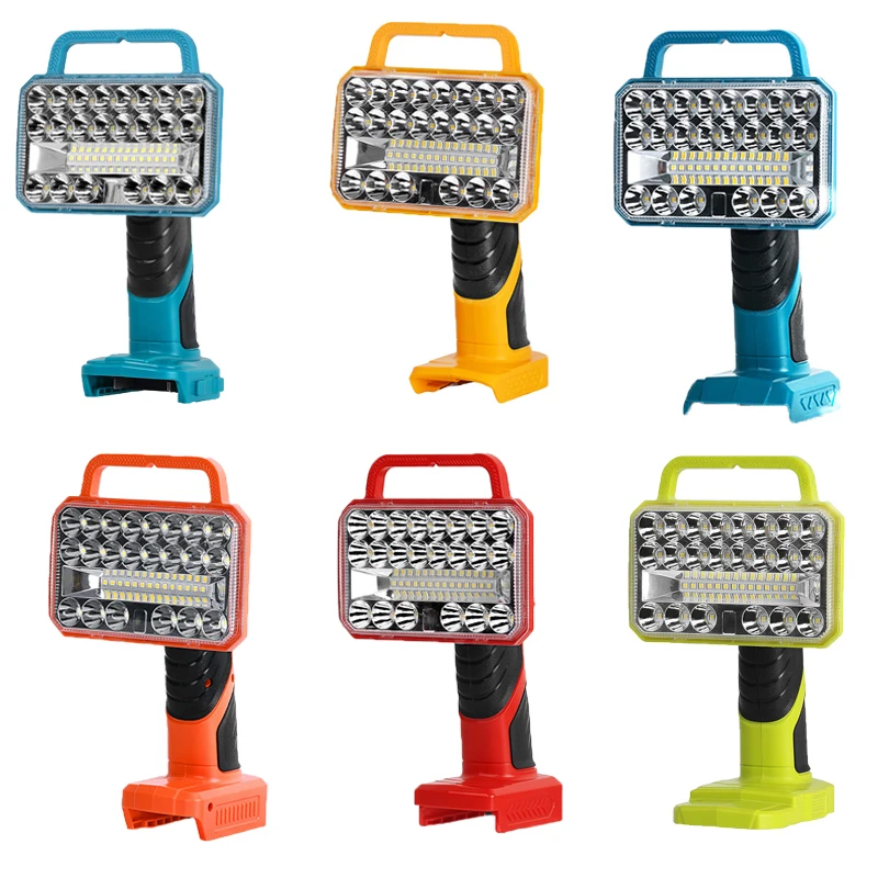 Portable Handheld Cordless LED Light for Makita/DeWalt/Bosch/Black&Decker/Craftsman/Ryobi 18/20V Batteries Outdoor Camping Torch