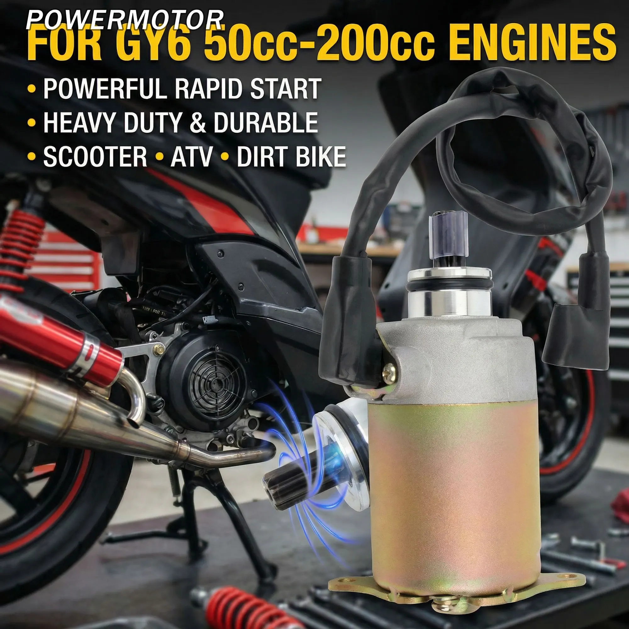 

For GY6 Motorcycle Starter Motor 50cc-150cc Chinese 4-Stroke QMB139 Enduro DirtBike Motocross ATV Scooter Engine Modified Parts