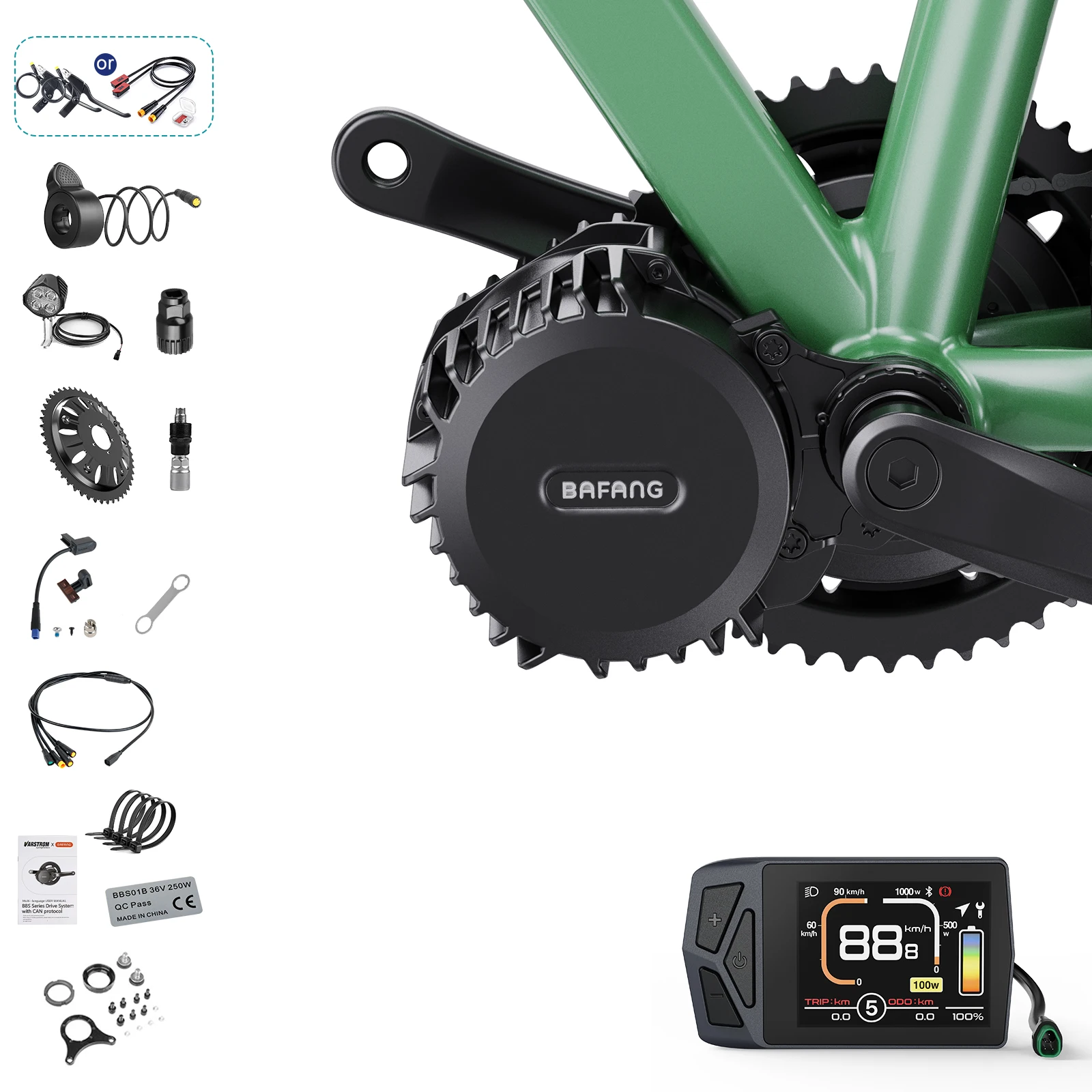 [STOCK UE] Kits de moteur central Bafang 36V 250W 350W 48V 500W 750W BBS02B BBS-HD pour conversion de vélo électrique, moteur central pour VTT et vélos à pneus larges (sans batterie)
