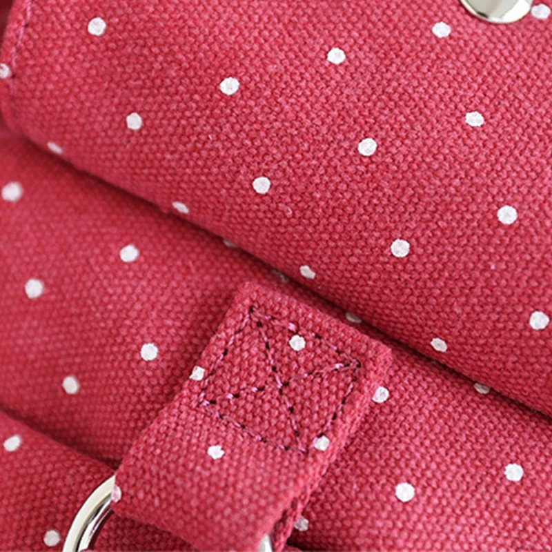 Mehrfach-Taschen-Schultertasche mit Polka Dots, Damen-Canvas-Tragetasche, Koreanische Lässige Süße Niedliche Pendler-Einkaufs-Reisetasche – Detail 17