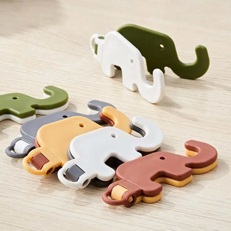 Mini Elephant Cute Cartoon Animal Lazy Desktop Mobile Phone Stand Base Foldable Storage Key Chain Design Easy To Carry