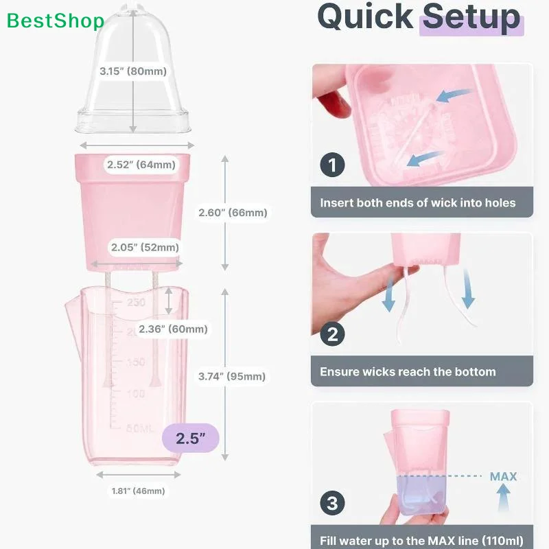 Transparent Pink Self Watering Pots Self Watering Planter Drainage Holes Plant Pots Garden Seedlings Flowerpot Nursery Cups