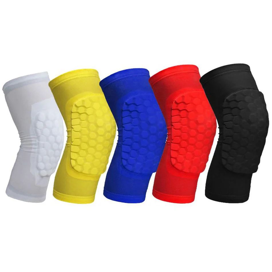 WOSWEIR 1PC Honeycomb Basketball Knee Pads Short Design Compression Leg Sleeves Kneepad Volleyball Protector Brace Support