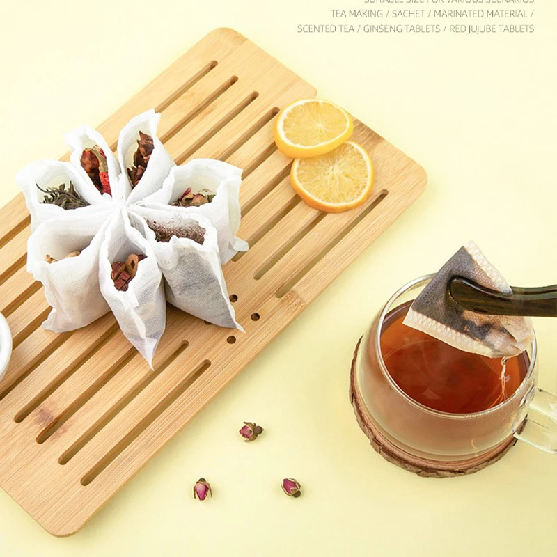 GIANXI Disposable Filter Bags Tea Infuser With String Heal Seal Food Grade Non-woven Fabric Spice Tea Strainer Teabags