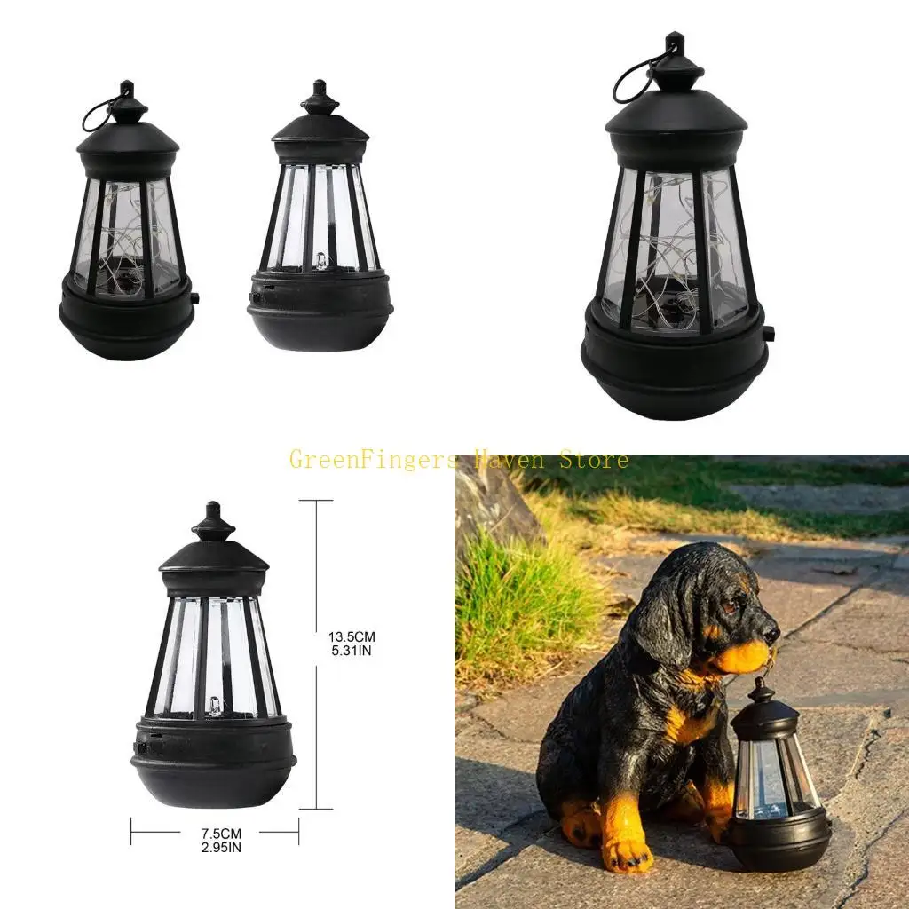 F68D Outdoor Dog Sculpture Lamp Walkway Light Garden Ornament Statue for Outdoor