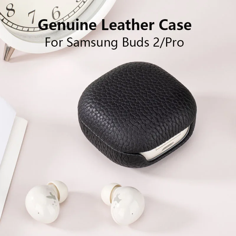 

Чехол из натуральной кожи для Galaxy Buds 2, роскошный кожаный чехол ручной работы для Galaxy Buds Pro Lychee, чехлы для наушников с узором.