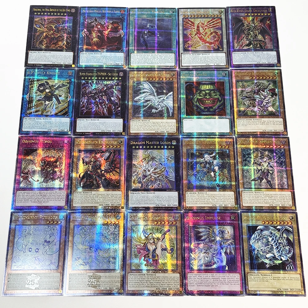Yu-Gi-Oh! Tarjetas DIY de Juego QCSCR Gold Flash: BLUE-EYES WHITE DRAGON, Crimson Dragon, Dominus Impulse, Dominus Purge, S:P Little Knight