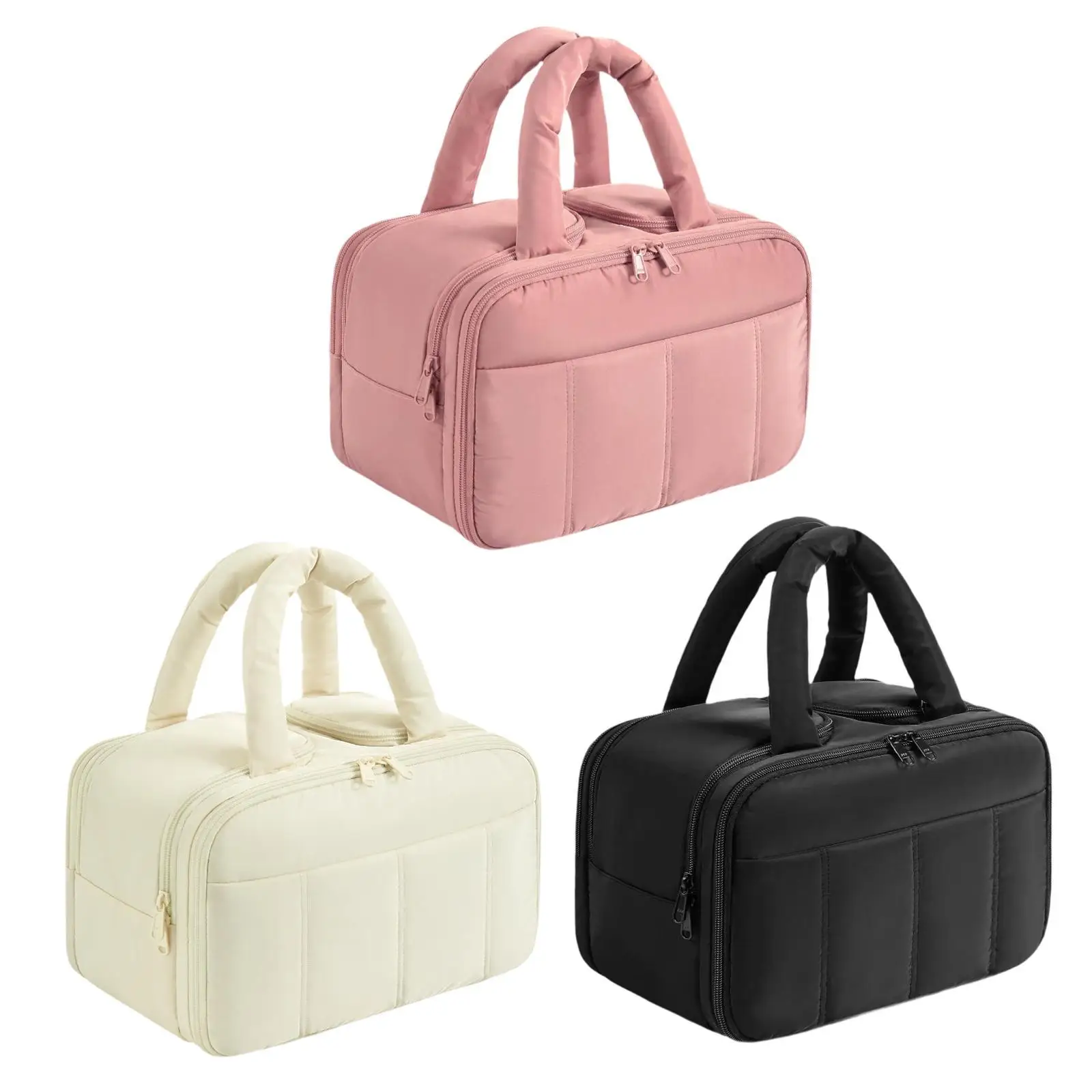 Toiletry Bag Cosmetic Bag with Carry Handle Storage Bag Toiletries Pouch Makeup Bag for Business Trips Backpacking Eyeshadow