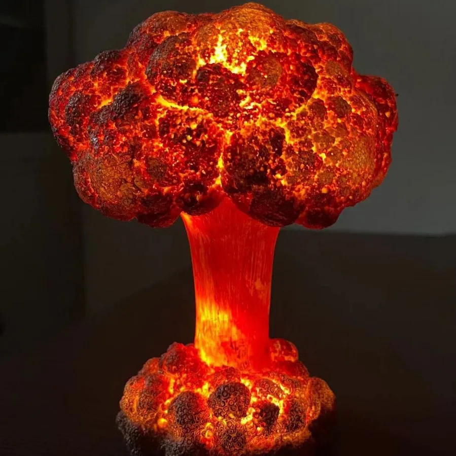 

New Mushroom Cloud Nightlight Resin Ornament LED Light Home Decoration USB Plug Desktop Decoration