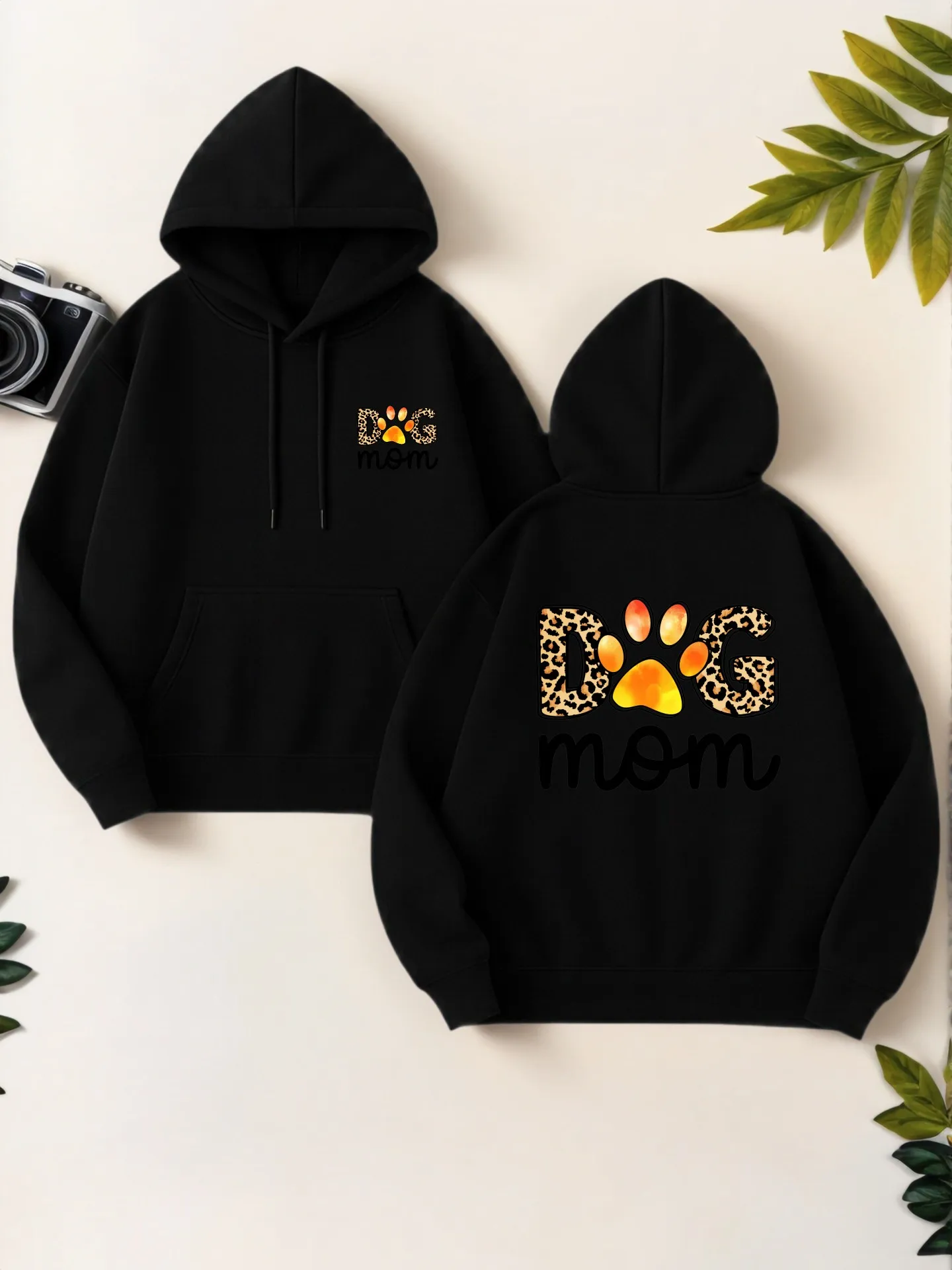 

Dog Paw Print Graphic Hoodie Women, Casual Aesthetic Design, Soft Fabric, Casual Everyday Wear, For Women