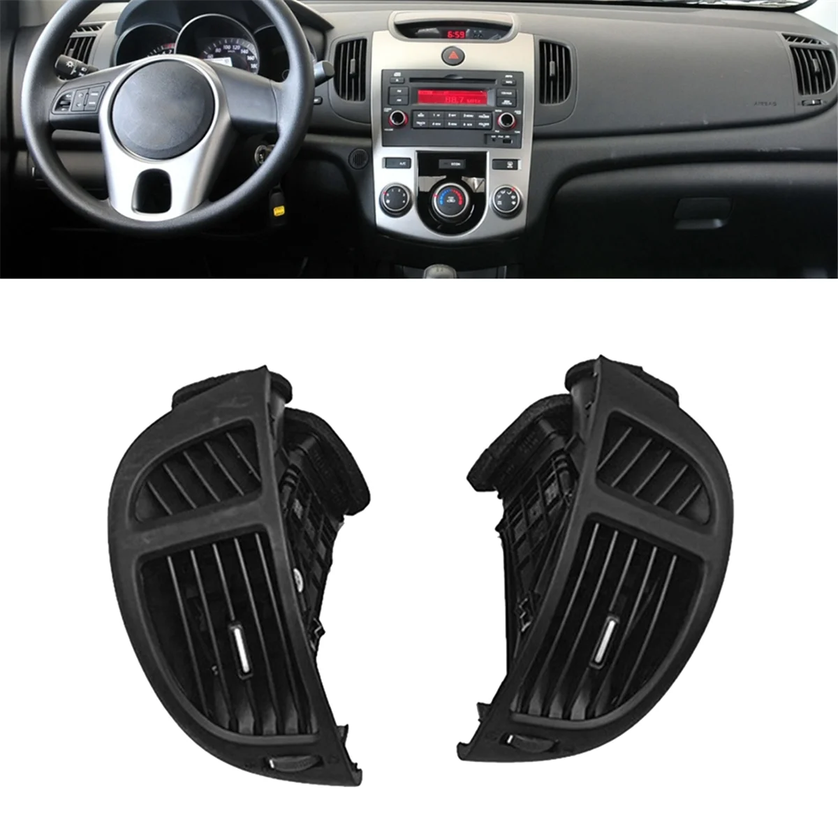 Car Dashboard A/C Air Vent Assembly 97480-1M100WK 97490-1M100WK for Kia Forte Cerato Koup 2009-2013 A/C Outlet Panel