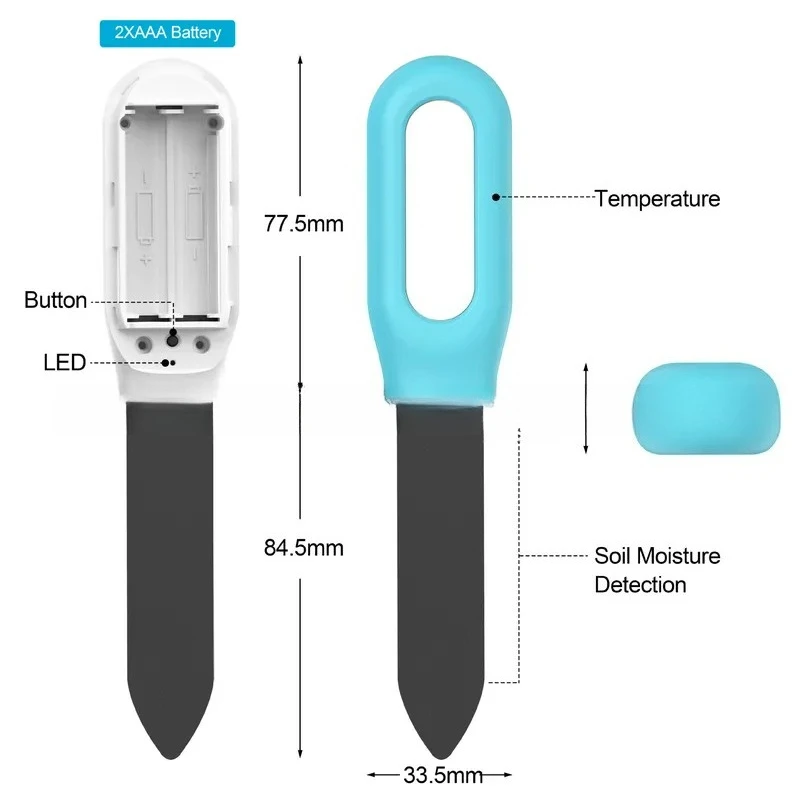 Smart Soil Moisture Meter Indoor Potted Plant Care Tool Temperature Humidity Monitor Automatic Irrigation System Linkage