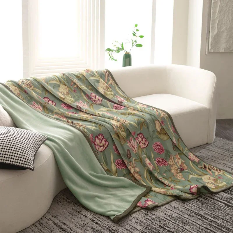

Printed Blanket Winter Thickened Coral Fleece Sofa Blanket Dorm Nap Blanket