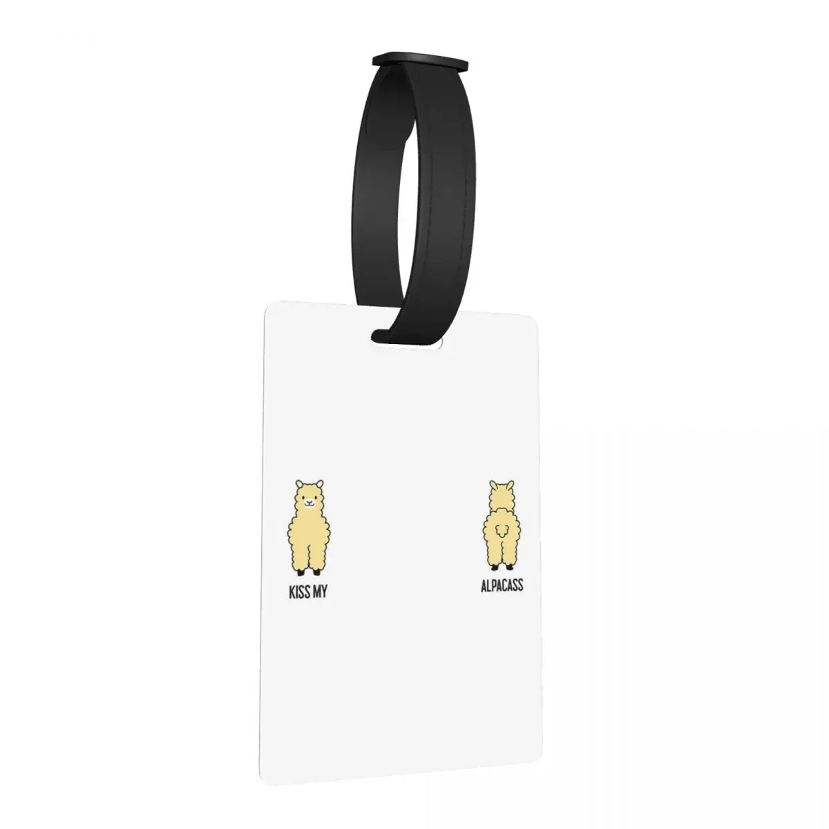 

2-Sided Kiss My Alpacass Funny Alpaca Llama Luggage Tags Suitcase Travel Baggage Boarding Tag Label Holder ID Name Address