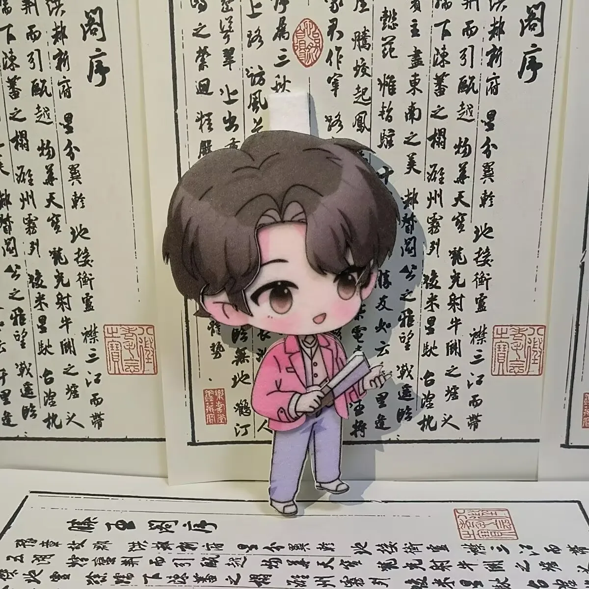 ملاحظات Grave Robbery، سلسلة مفاتيح على ظهره كرتونية لطيفة قلادة غير منسوجة من المشجعين المحيطيين' Wu Xie، Zhang Qiling، Huo Xiuxiu '