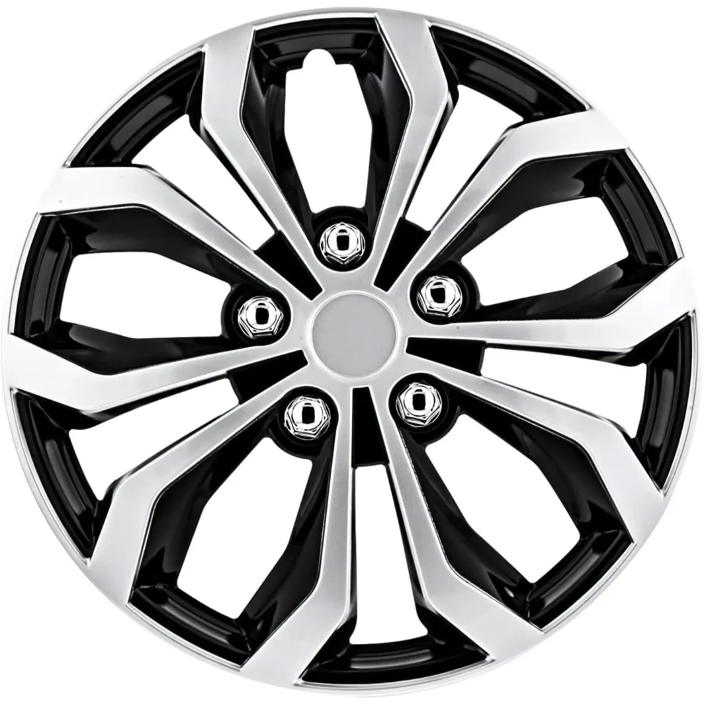 

Automotive WH553-14S-BS Black/Silver 14 Inch Spyder Performance Wheel Cover | Pack of 4 | Fits Toyota Volkswagen VW Chevy Chevr