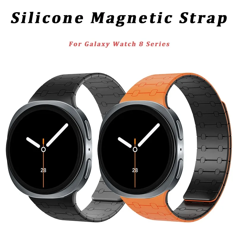 

Silicone Magnetic Band for Samsung Watch 8 44mm 40mm Ultra Strap Replacement Bracelet for Galaxy Watch8 Classic 46mm Accessories