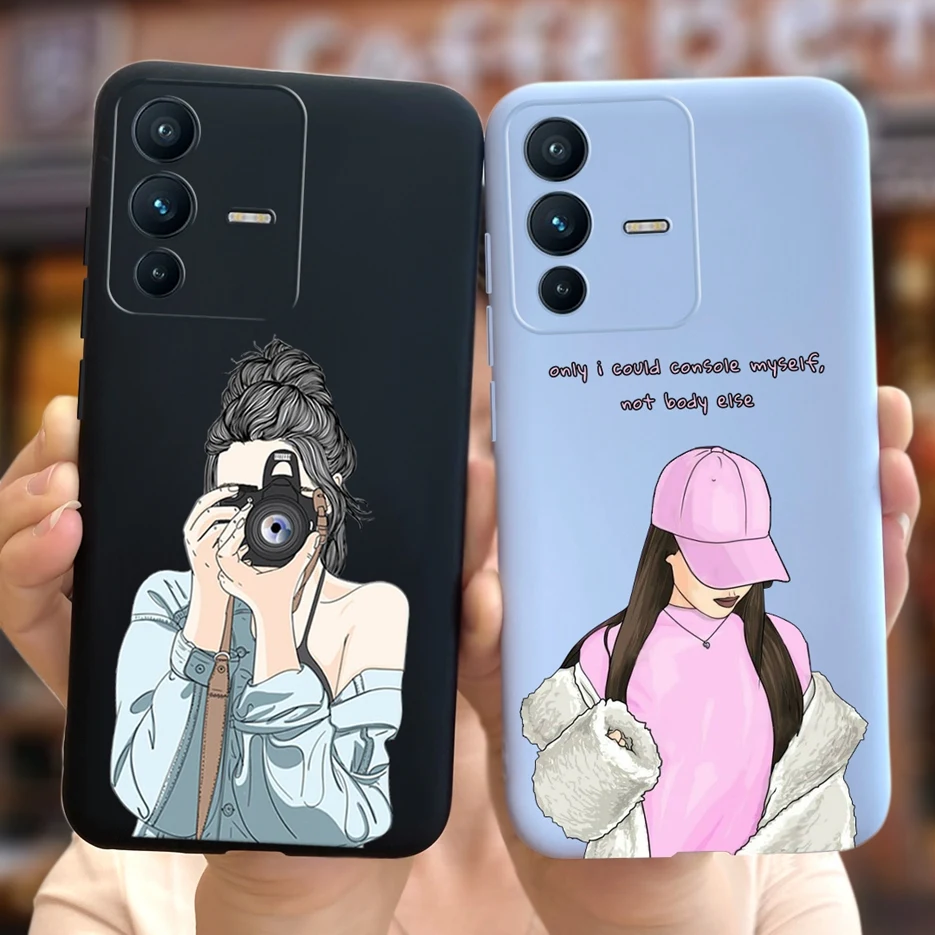 For Vivo V23 5G Case V2130 Cute Cartoon Girls Cover Silicone Soft TPU Phone Case For Vivo V23 Pro V2132 Back Cover VivoV23 Coque