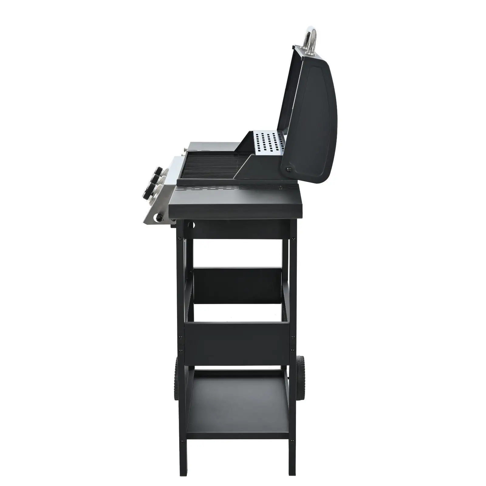 شواية غاز البروبان 3 شعلات شواية باربيكيو، ستانلس ستيل 26,000 وحدة حرارية بريطانية فناء